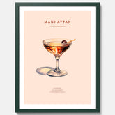 Tavla med en Manhattan-drink - Cocktailposter