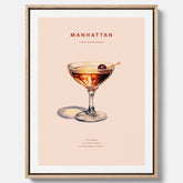 Canvastavla med en Manhattan-drink - Cocktailposter