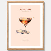 Tavla med en Manhattan-drink - Cocktailposter