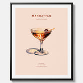 Canvastavla med en Manhattan-drink - Cocktailposter