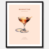 Tavla med en Manhattan-drink - Cocktailposter