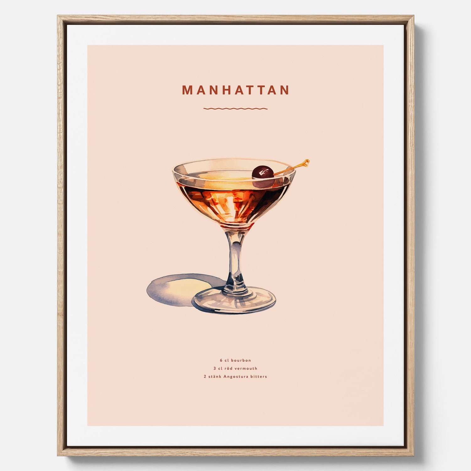 Canvastavla med en Manhattan-drink - Cocktailposter