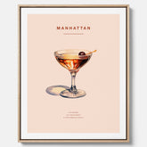 Canvastavla med en Manhattan-drink - Cocktailposter