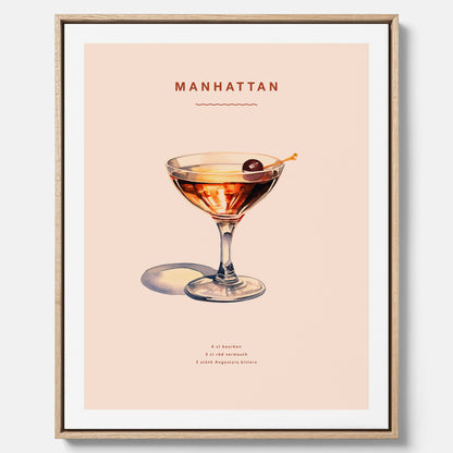 Canvastavla med en Manhattan-drink - Cocktailposter