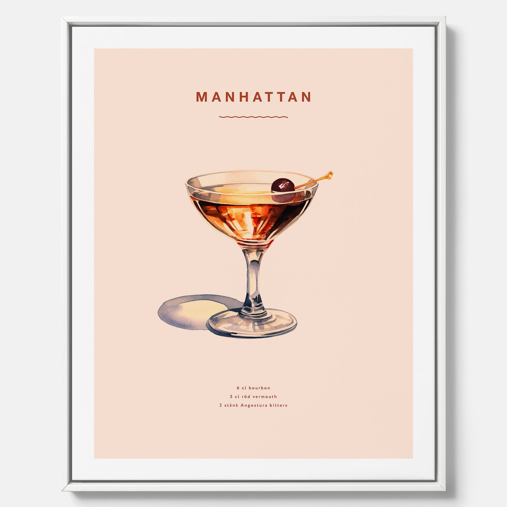 Canvastavla med en Manhattan-drink - Cocktailposter