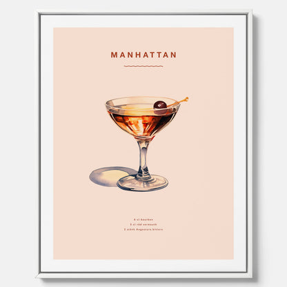 Canvastavla med en Manhattan-drink - Cocktailposter