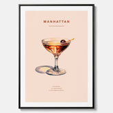 Canvastavla med en Manhattan-drink - Cocktailposter