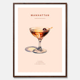Tavla med en Manhattan-drink - Cocktailposter