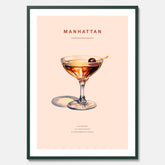 Tavla med en Manhattan-drink - Cocktailposter