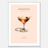 Tavla med en Manhattan-drink - Cocktailposter