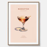 Canvastavla med en Manhattan-drink - Cocktailposter