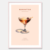 Tavla med en Manhattan-drink - Cocktailposter