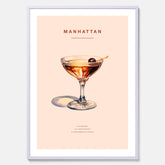 Tavla med en Manhattan-drink - Cocktailposter