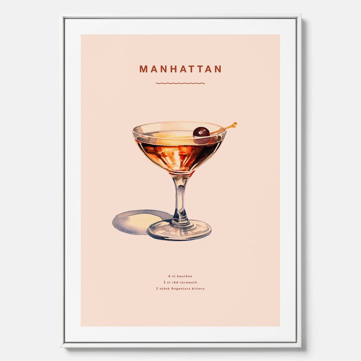 Canvastavla med en Manhattan-drink - Cocktailposter