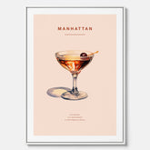 Canvastavla med en Manhattan-drink - Cocktailposter