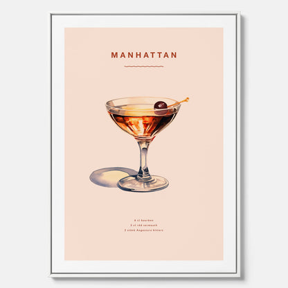 Canvastavla med en Manhattan-drink - Cocktailposter