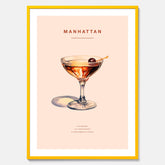 Tavla med en Manhattan-drink - Cocktailposter