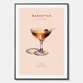 Canvastavla med en Manhattan-drink - Cocktailposter