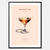 Tavla med en Manhattan-drink - Cocktailposter