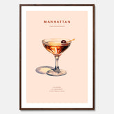 Tavla med en Manhattan-drink - Cocktailposter