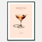 Tavla med en Manhattan-drink - Cocktailposter