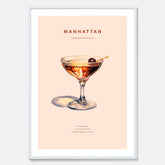 Tavla med en Manhattan-drink - Cocktailposter