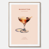 Canvastavla med en Manhattan-drink - Cocktailposter