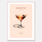 Tavla med en Manhattan-drink - Cocktailposter