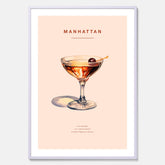 Tavla med en Manhattan-drink - Cocktailposter