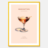 Tavla med en Manhattan-drink - Cocktailposter
