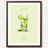 Tavla med en Mojito Drink Poster – Affisch med drink, drinkposter med cocktail, Mojito recept poster