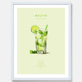 Tavla med en Mojito Drink Poster – Affisch med drink, drinkposter med cocktail, Mojito recept poster