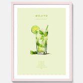 Tavla med en Mojito Drink Poster – Affisch med drink, drinkposter med cocktail, Mojito recept poster