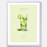 Tavla med en Mojito Drink Poster – Affisch med drink, drinkposter med cocktail, Mojito recept poster