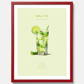 Tavla med en Mojito Drink Poster – Affisch med drink, drinkposter med cocktail, Mojito recept poster