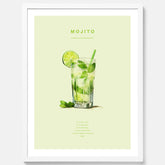 Tavla med en Mojito Drink Poster – Affisch med drink, drinkposter med cocktail, Mojito recept poster