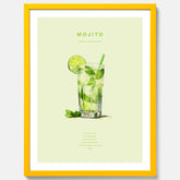 Tavla med en Mojito Drink Poster – Affisch med drink, drinkposter med cocktail, Mojito recept poster