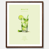 Tavla med en Mojito Drink Poster – Affisch med drink, drinkposter med cocktail, Mojito recept poster