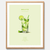 Tavla med en Mojito Drink Poster – Affisch med drink, drinkposter med cocktail, Mojito recept poster