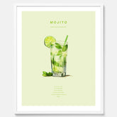 Tavla med en Mojito Drink Poster – Affisch med drink, drinkposter med cocktail, Mojito recept poster