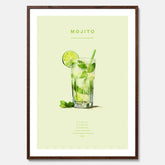 Tavla med en Mojito Drink Poster – Affisch med drink, drinkposter med cocktail, Mojito recept poster
