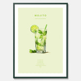 Tavla med en Mojito Drink Poster – Affisch med drink, drinkposter med cocktail, Mojito recept poster