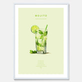 Tavla med en Mojito Drink Poster – Affisch med drink, drinkposter med cocktail, Mojito recept poster