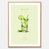 Tavla med en Mojito Drink Poster – Affisch med drink, drinkposter med cocktail, Mojito recept poster