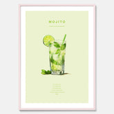 Tavla med en Mojito Drink Poster – Affisch med drink, drinkposter med cocktail, Mojito recept poster