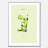 Tavla med en Mojito Drink Poster – Affisch med drink, drinkposter med cocktail, Mojito recept poster