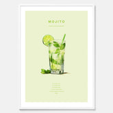 Tavla med en Mojito Drink Poster – Affisch med drink, drinkposter med cocktail, Mojito recept poster