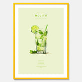 Tavla med en Mojito Drink Poster – Affisch med drink, drinkposter med cocktail, Mojito recept poster