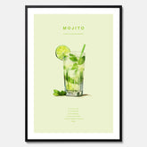 Tavla med en Mojito Drink Poster – Affisch med drink, drinkposter med cocktail, Mojito recept poster