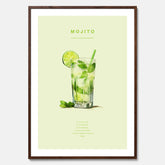 Tavla med en Mojito Drink Poster – Affisch med drink, drinkposter med cocktail, Mojito recept poster